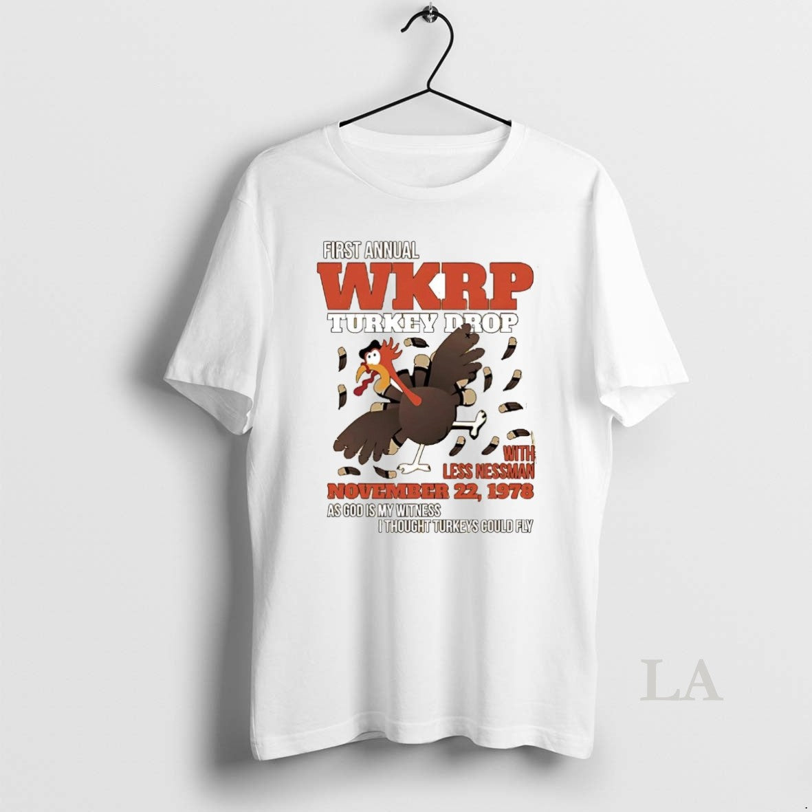 Original First Annual Wkrp Turkey Drop With Less - Adult & Kids T-Shirts, Sweatshirts & Hoodies apparel design preview 1