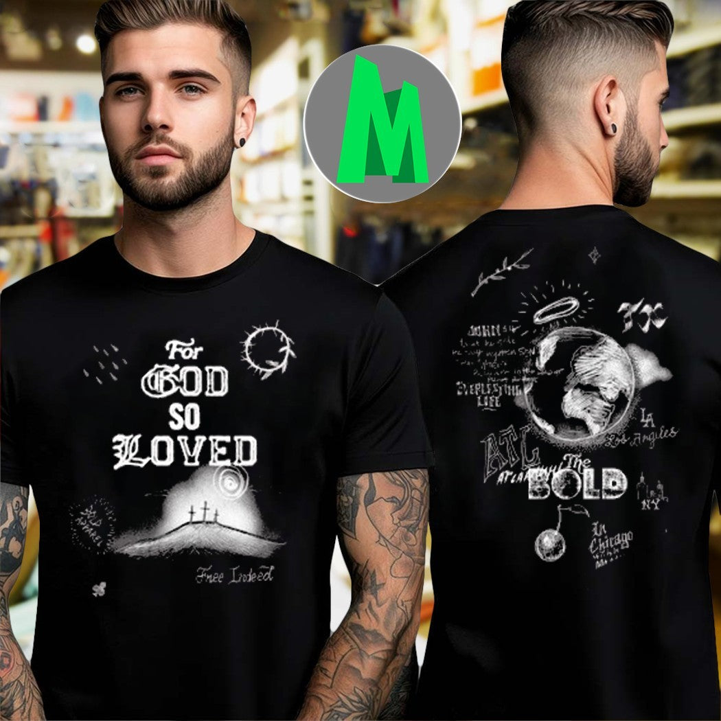 Original For God So Loved Christian Three Crosses - Adult & Kids T-Shirts, Sweatshirts & Hoodies apparel design preview 1