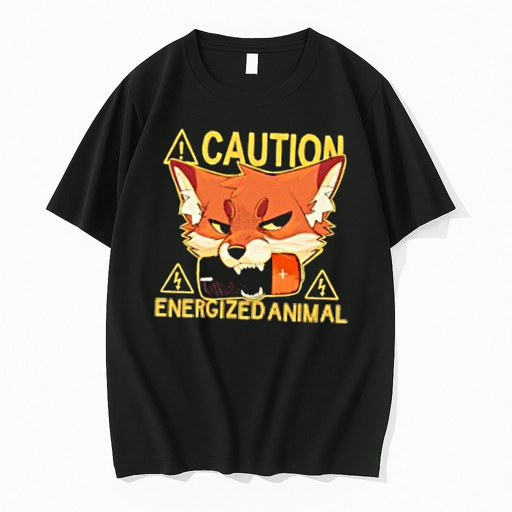 Original Fox Caution Energized Animal Jpg - Adult & Kids T-Shirts, Sweatshirts & Hoodies apparel design preview 1