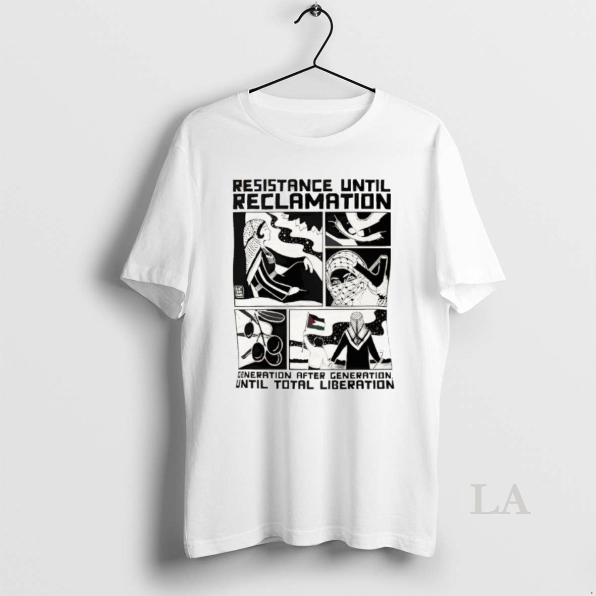 Original Free Palestine Resistance Until Reclamation - Adult & Kids T-Shirts, Sweatshirts & Hoodies apparel design preview 1