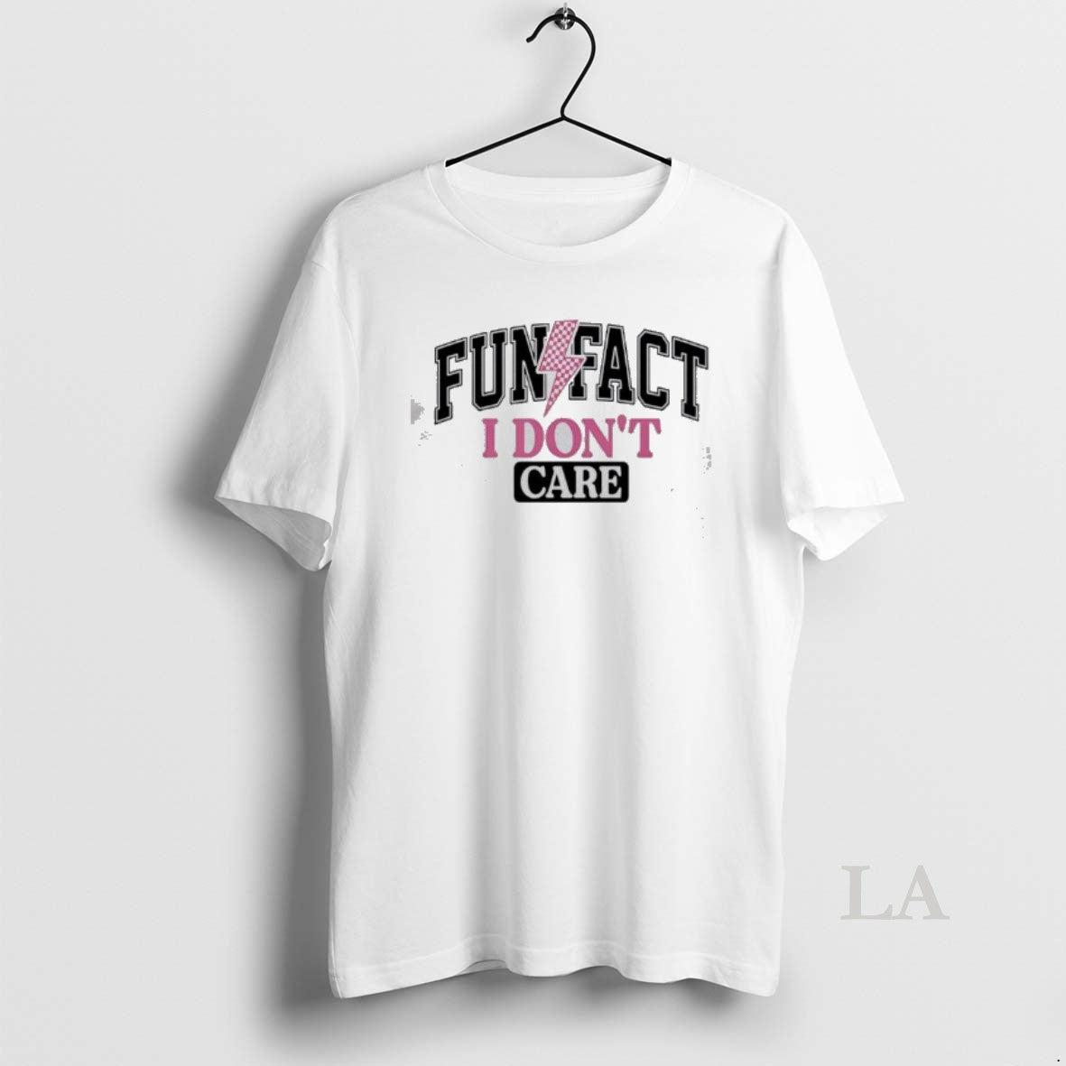 Original Fun Fact I Dont Care Pink Lightning - Adult & Kids T-Shirts, Sweatshirts & Hoodies apparel design preview 1