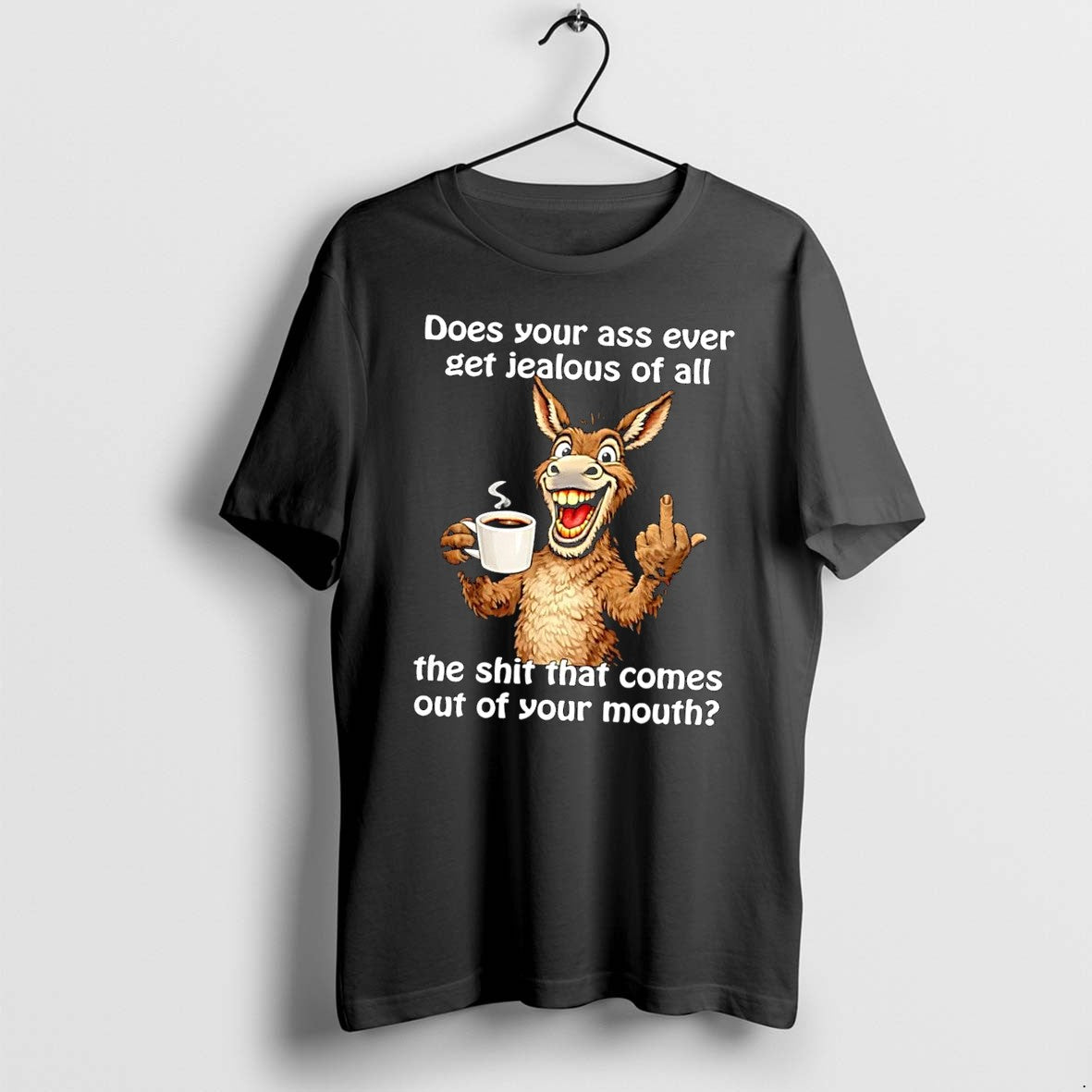 Original Funny Donkey Middle Finger Coffee Cup - Adult & Kids T-Shirts, Sweatshirts & Hoodies apparel design preview 1