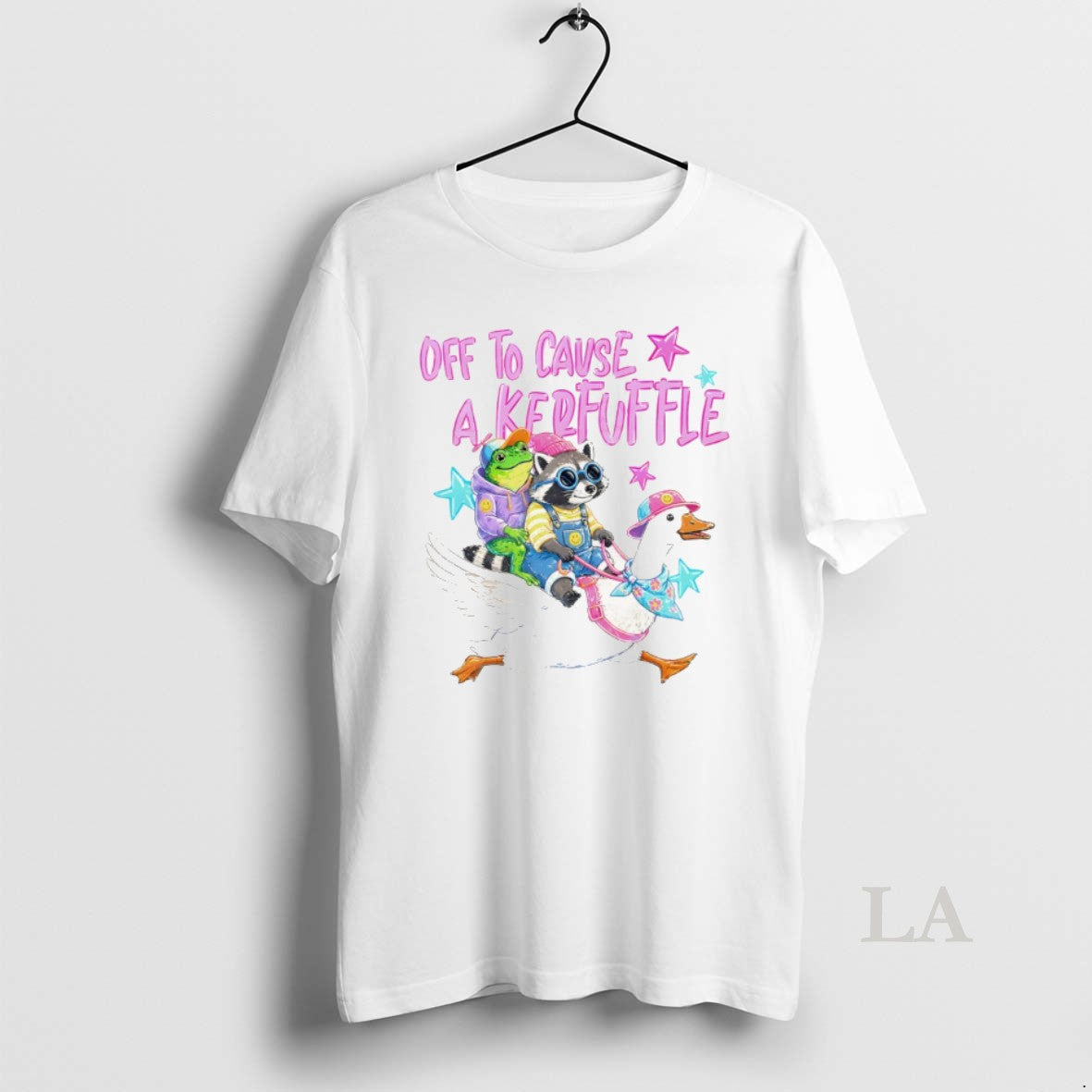 Original Funny Animal Frog Raccoon Goose Off To Cause - Adult & Kids T-Shirts, Sweatshirts & Hoodies apparel design preview 1