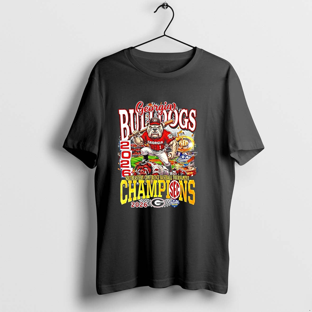 Original Georgia Defeated Arkansas 2026 Sec Baseball - Adult & Kids T-Shirts, Sweatshirts & Hoodies apparel design preview 1