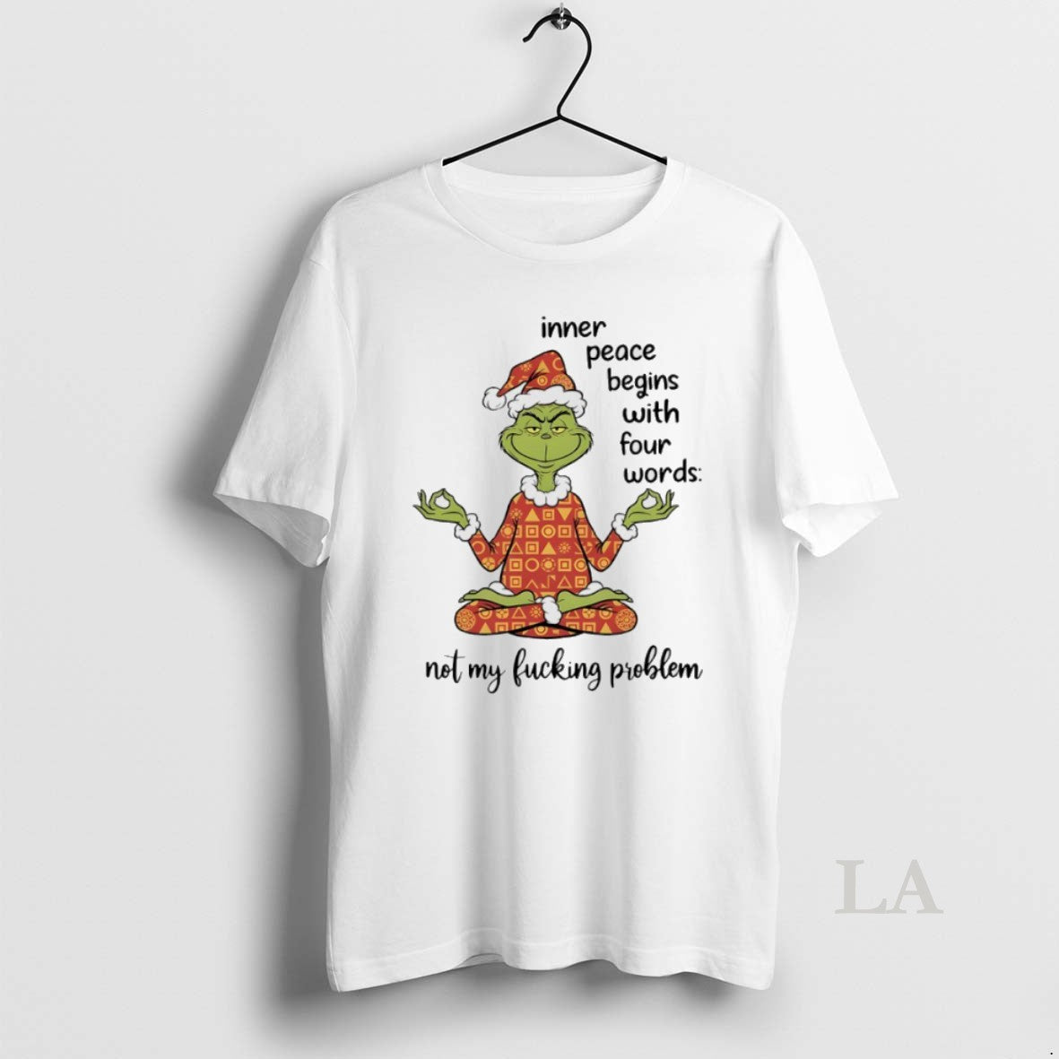 Original Grinch Christmas Yoga Inner Peace Begins - Adult & Kids T-Shirts, Sweatshirts & Hoodies apparel design preview 1