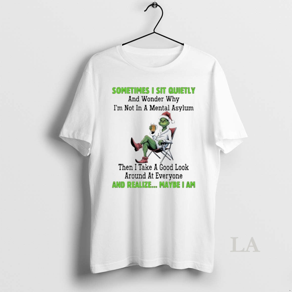 Original Grinch Christmas Beer Sometimes I Sit - Adult & Kids T-Shirts, Sweatshirts & Hoodies apparel design preview 1