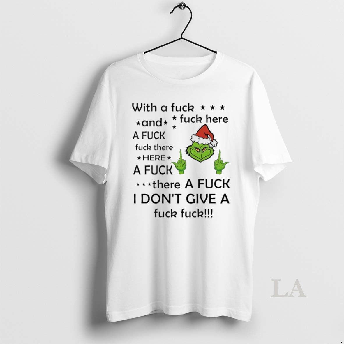 Original Grinch Christmas With A Fuck Here And There - Adult & Kids T-Shirts, Sweatshirts & Hoodies apparel design preview 1