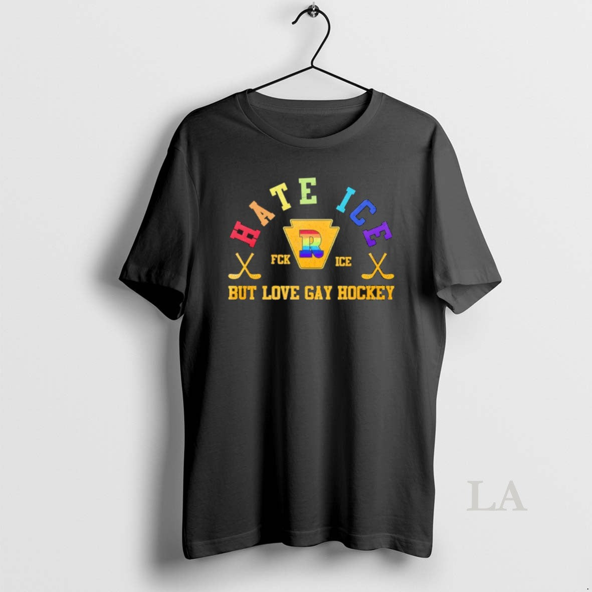 Original Hate Ice But Love Gay Hockey Lgbt 2026 - Adult & Kids T-Shirts, Sweatshirts & Hoodies apparel design preview 1