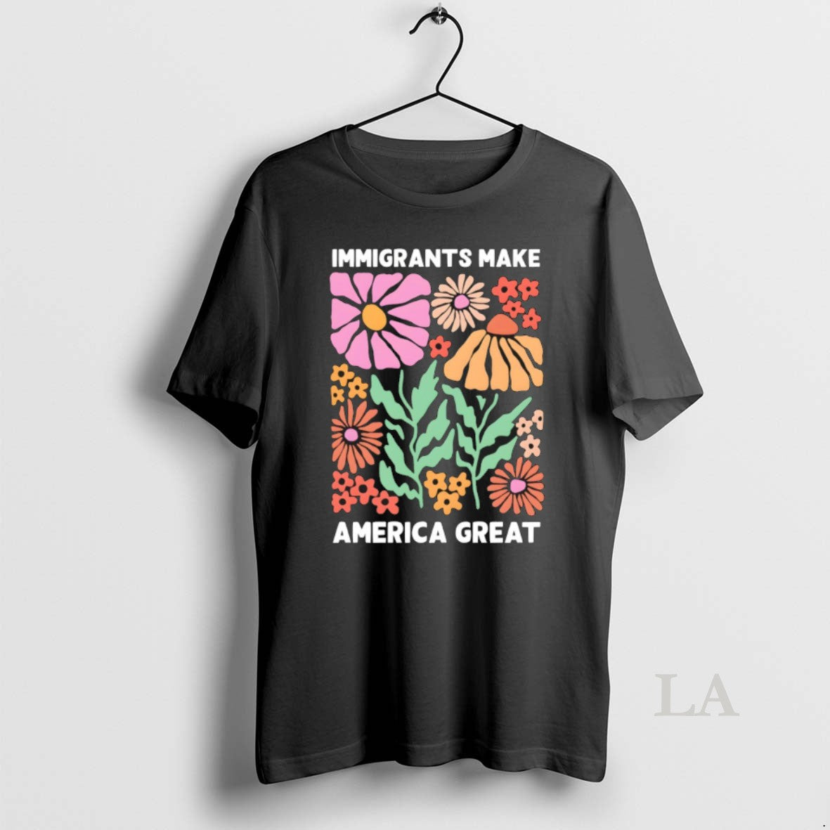 Original Immigrants Make America Great Floral - Adult & Kids T-Shirts, Sweatshirts & Hoodies apparel design preview 1