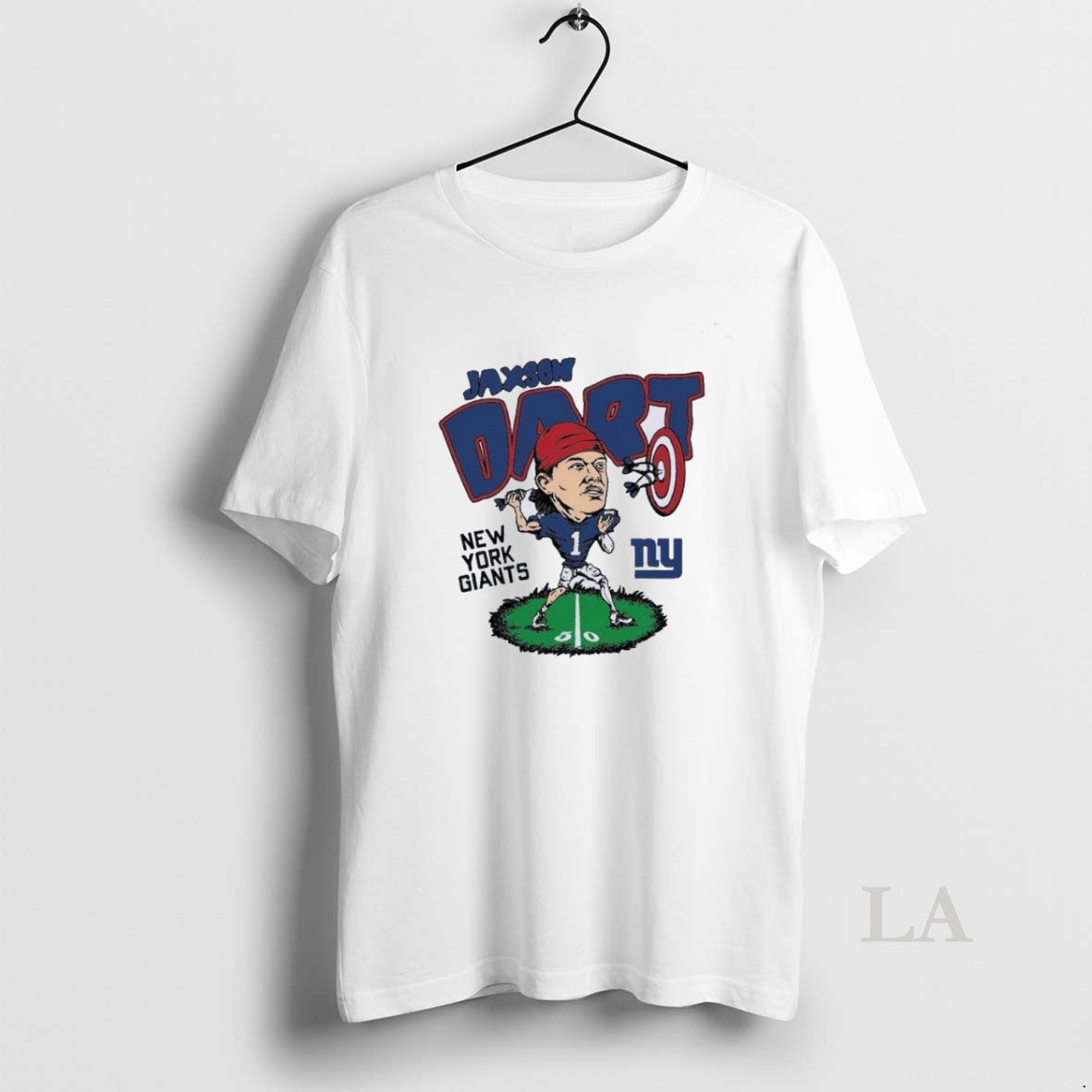 Original Jaxson Dart New York Giants Caricature - Adult & Kids T-Shirts, Sweatshirts & Hoodies apparel design preview 1