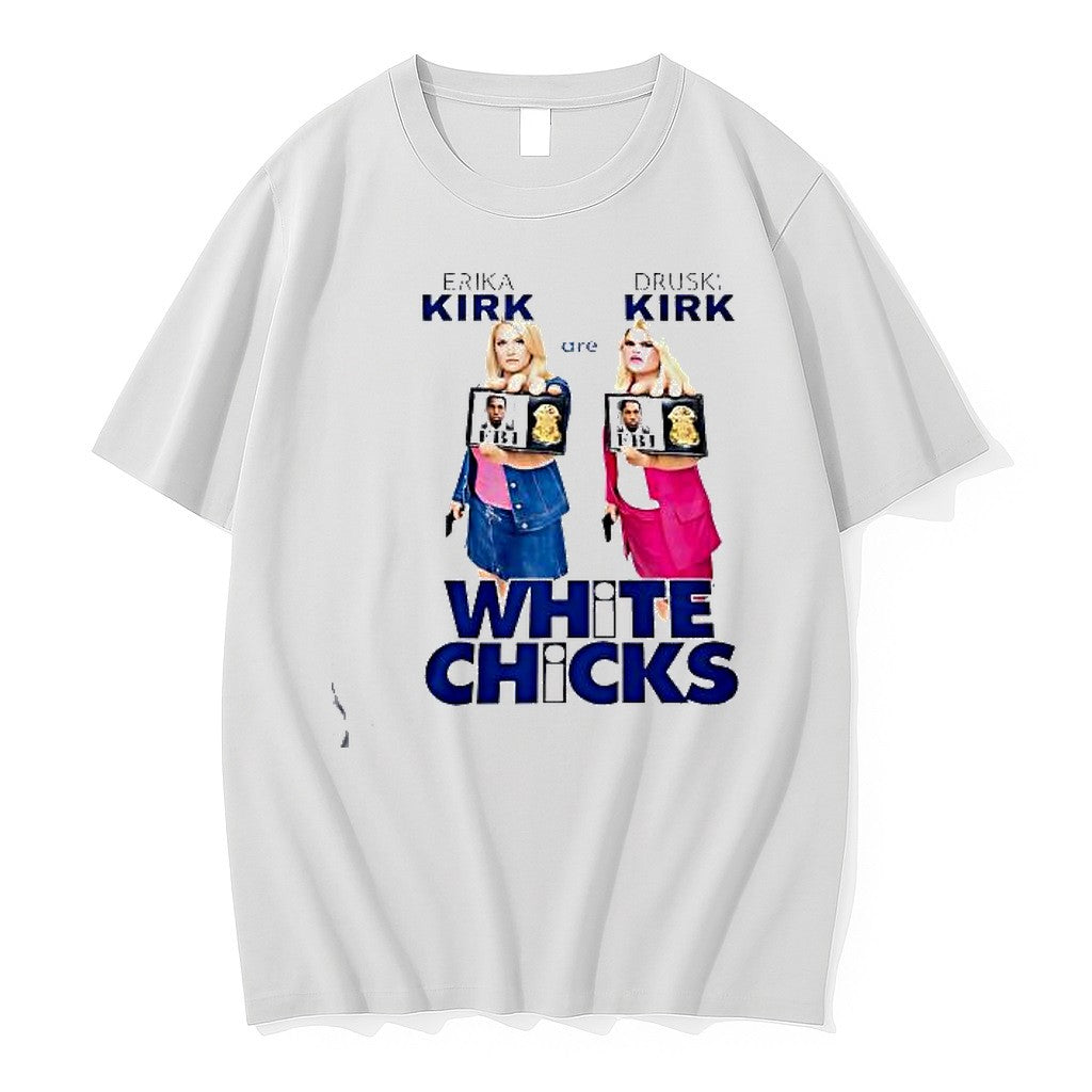 Original Jaxson Hayes Erika Kirk Are Druski White - Adult & Kids T-Shirts, Sweatshirts & Hoodies apparel design preview 1