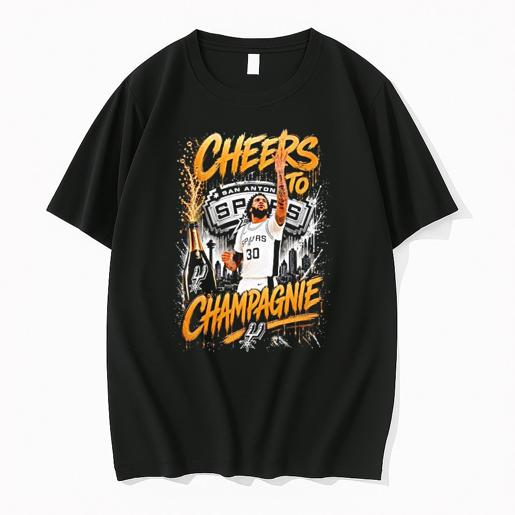 Original Julian Champagnie Cheers To San Antonio - Adult & Kids T-Shirts, Sweatshirts & Hoodies apparel design preview 1