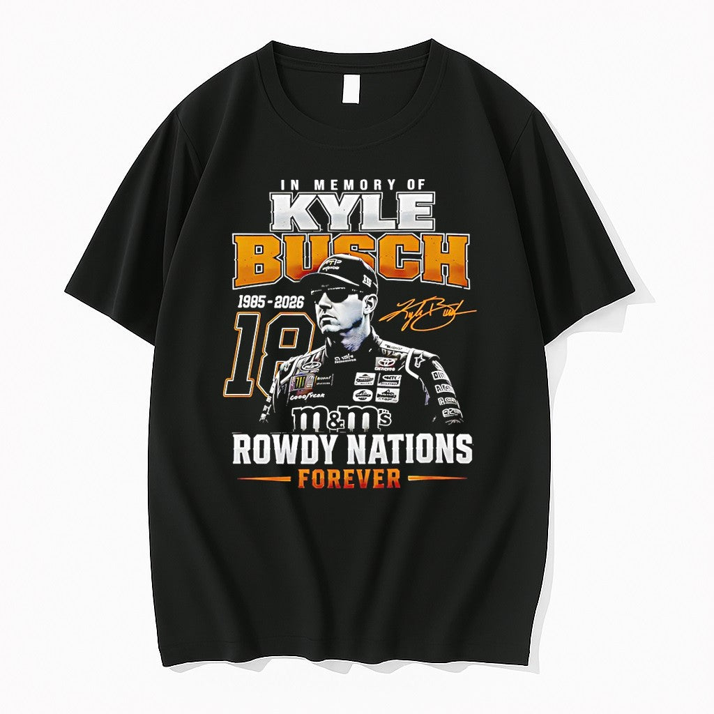 Original Kyle Busch Memorial Nascar Racing Rowdy - Adult & Kids T-Shirts, Sweatshirts & Hoodies apparel design preview 1