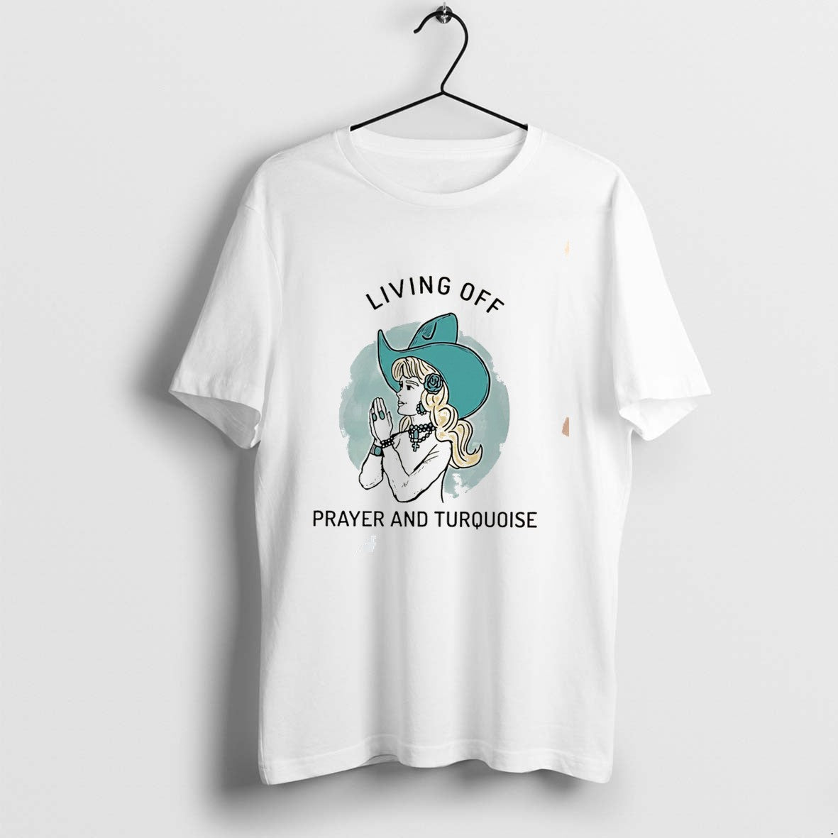 Original Living Off Prayer And Turquoise Lady - Adult & Kids T-Shirts, Sweatshirts & Hoodies apparel design preview 1