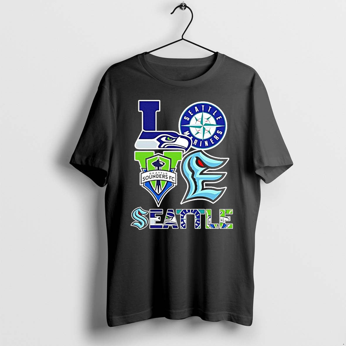 Original Love Seattle Sports Teams Seahawks Mariners - Adult & Kids T-Shirts, Sweatshirts & Hoodies apparel design preview 1