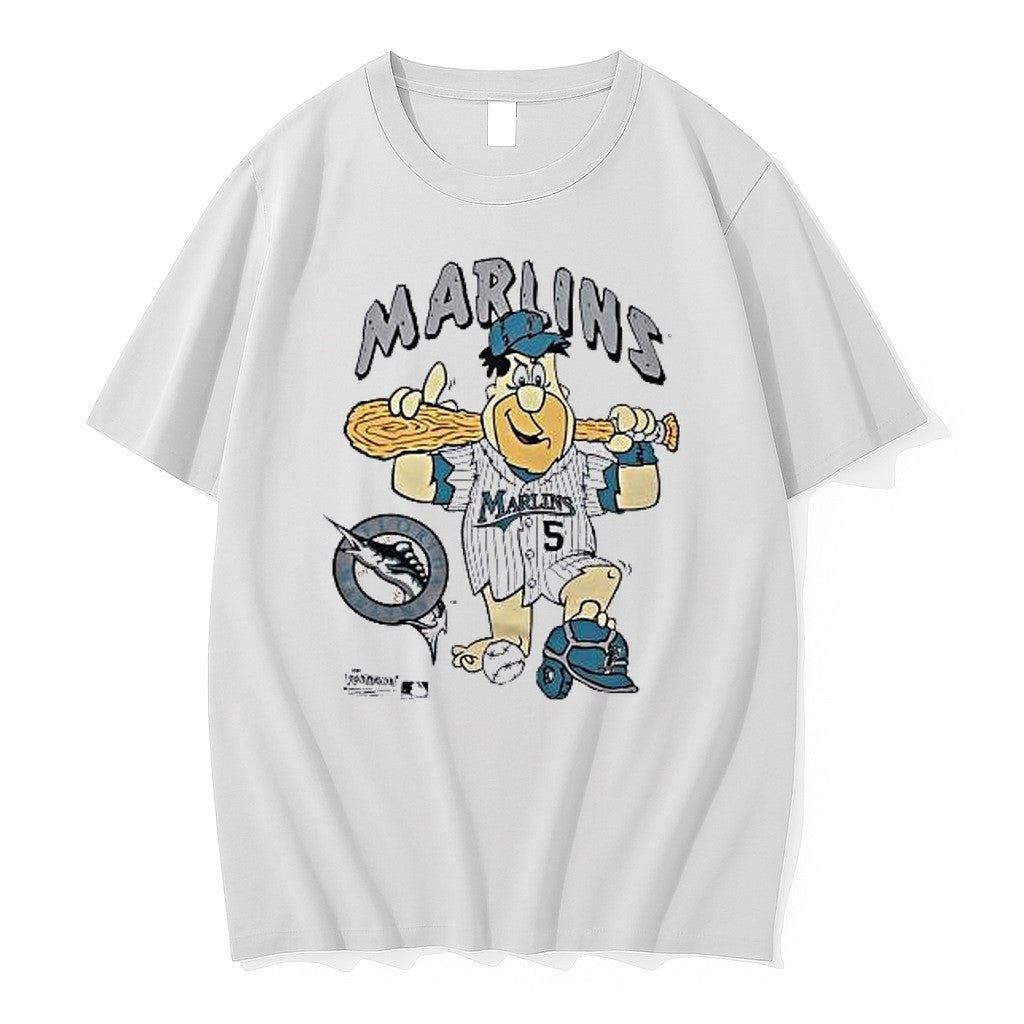 Original Miami Marlins Fred Flinstones 1994 Vintage - Adult & Kids T-Shirts, Sweatshirts & Hoodies apparel design preview 1
