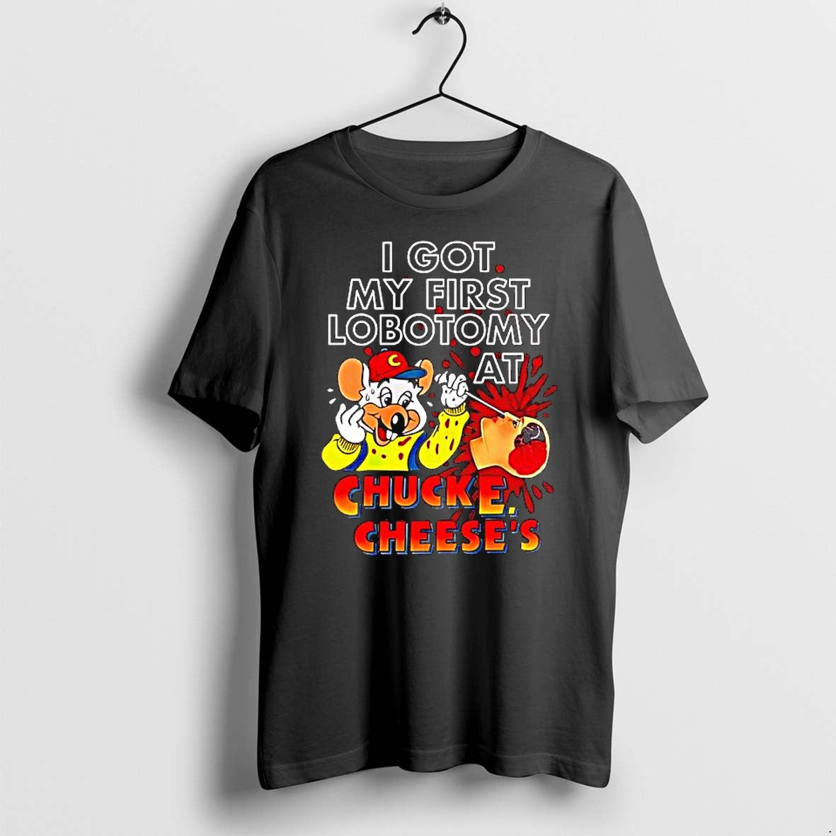 Original Muose I Got My First Lobotomy At Chucke - Adult & Kids T-Shirts, Sweatshirts & Hoodies apparel design preview 1