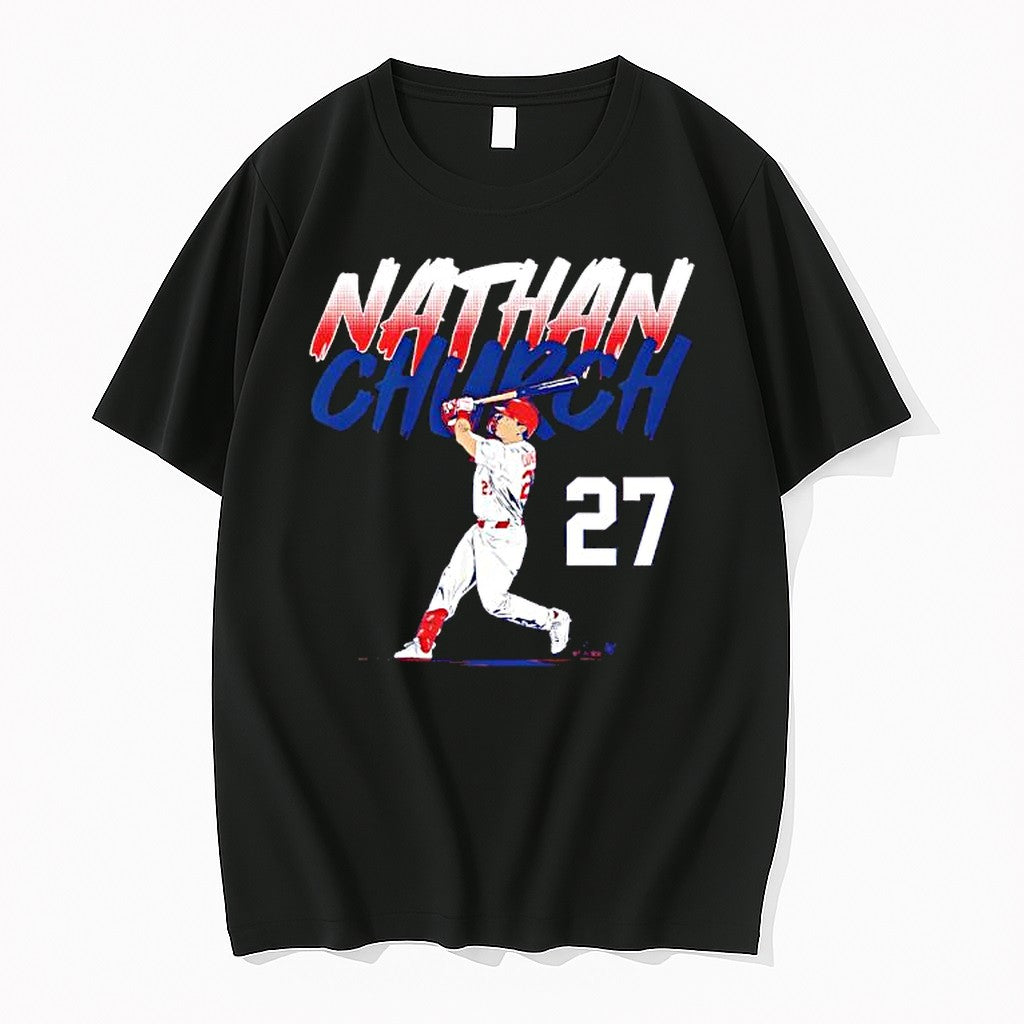 Original Nathan Church Slugger Swing Number St Louis - Adult & Kids T-Shirts, Sweatshirts & Hoodies apparel design preview 1