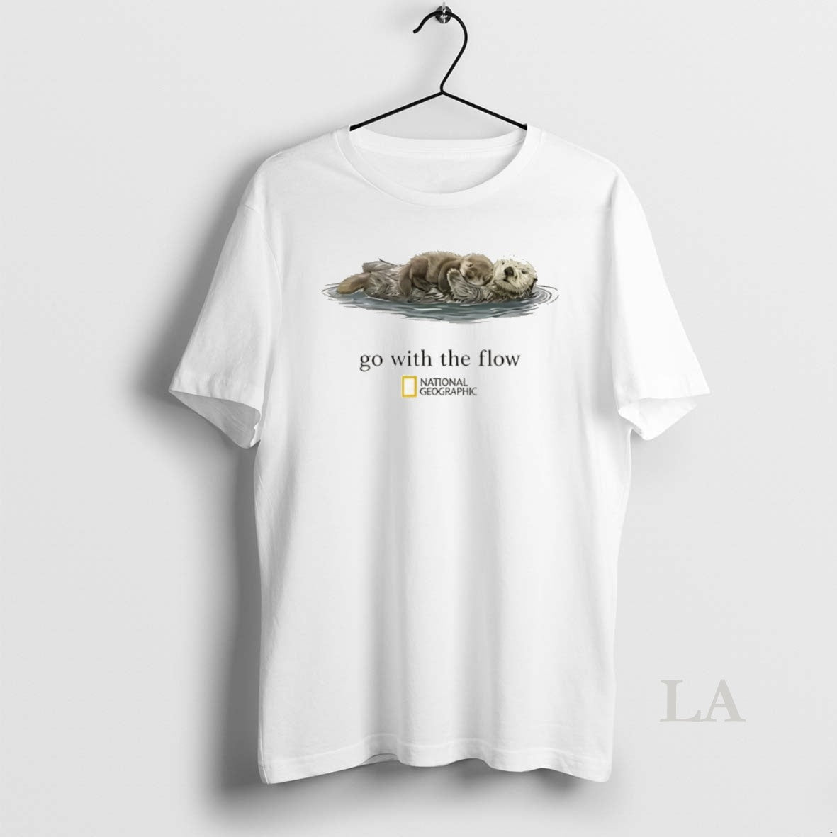 Original National Geographic Go With The Flow Otter - Adult & Kids T-Shirts, Sweatshirts & Hoodies apparel design preview 1