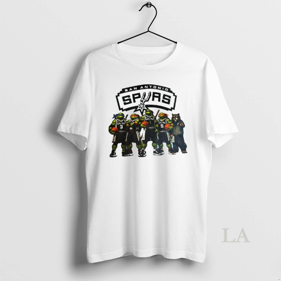 Original Ninja Turtles X San Antonio Spurs Basketball - Adult & Kids T-Shirts, Sweatshirts & Hoodies apparel design preview 1