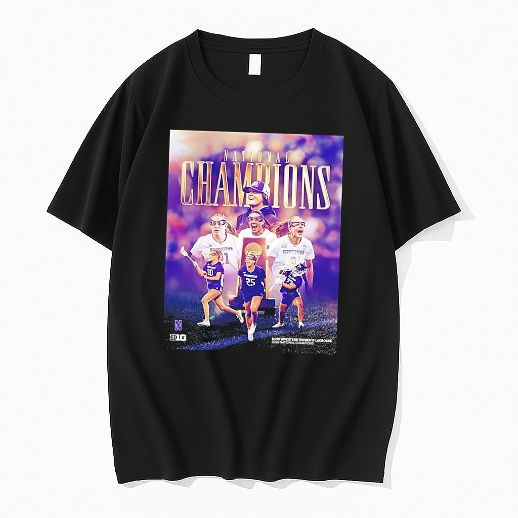 Original Northwestern Womens Lacrosse 2026 National - Adult & Kids T-Shirts, Sweatshirts & Hoodies apparel design preview 1