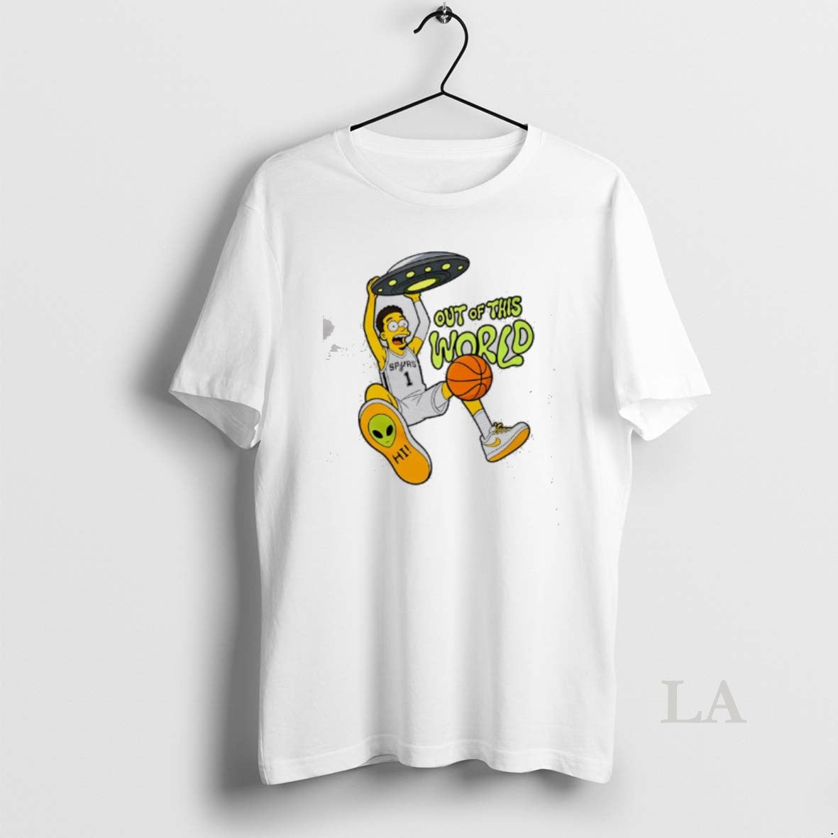 Original Out Of This World Spurs Basketball Alien Ufo - Adult & Kids T-Shirts, Sweatshirts & Hoodies apparel design preview 1