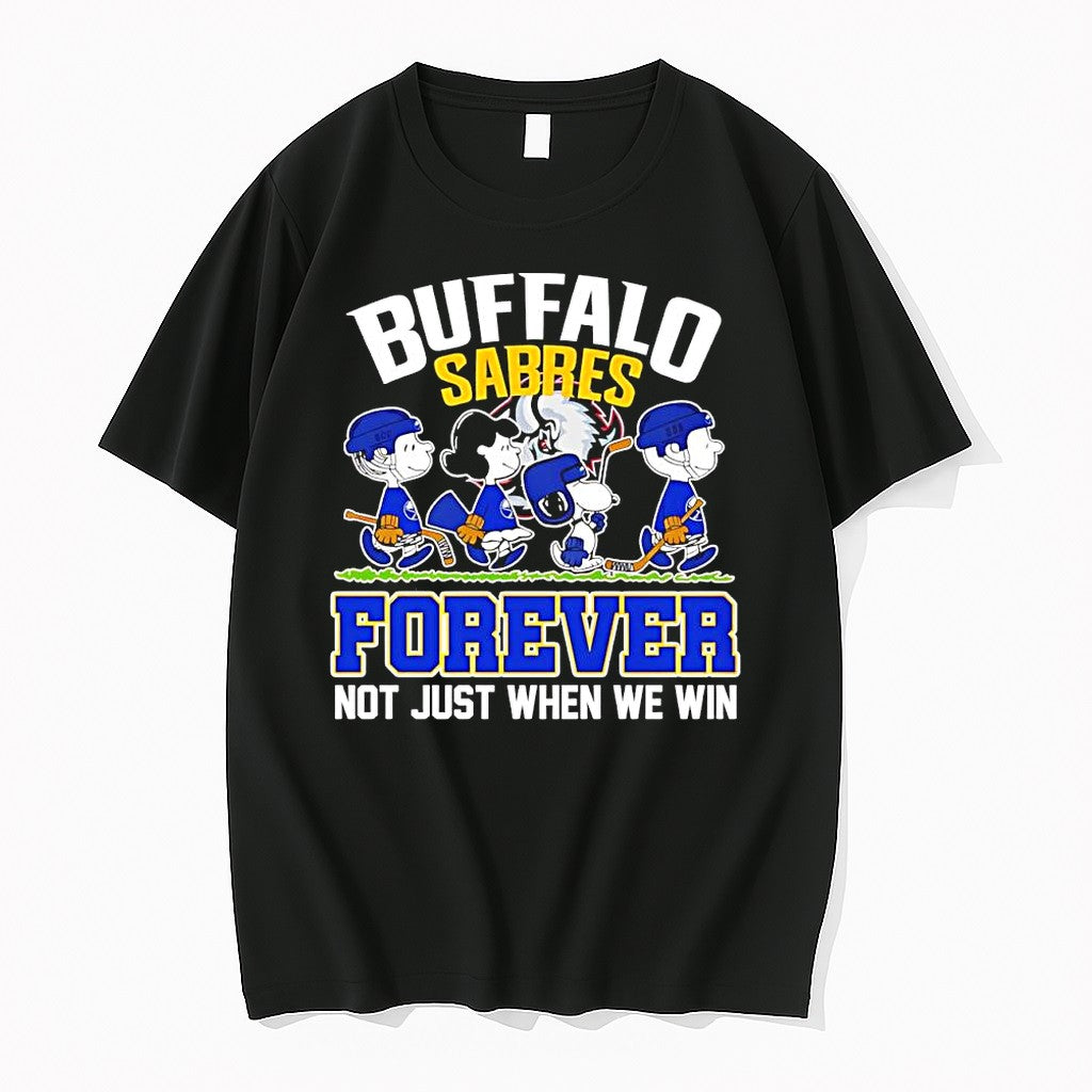 Original Peanuts X Buffalo Sabres Hockey Forever Not - Adult & Kids T-Shirts, Sweatshirts & Hoodies apparel design preview 1