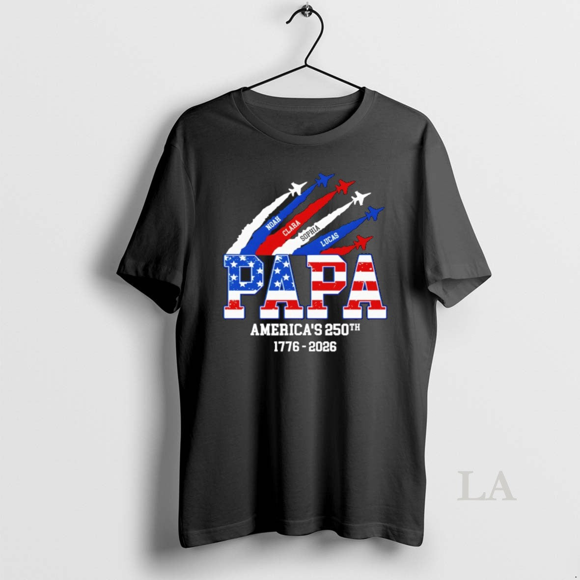 Original Personalized Papa America 250th Anniversary - Adult & Kids T-Shirts, Sweatshirts & Hoodies apparel design preview 1