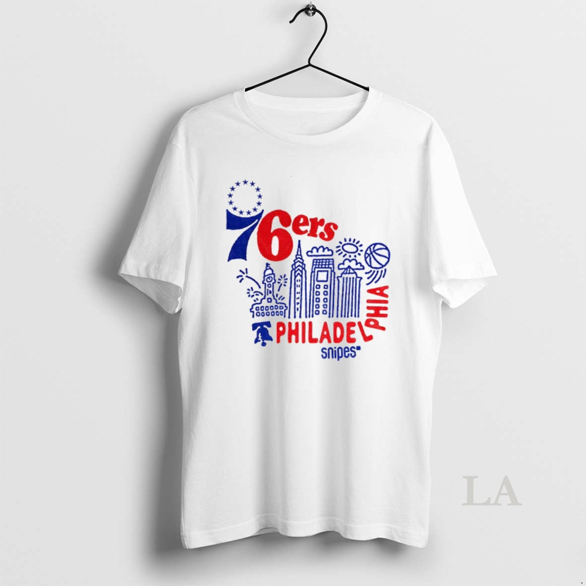 Original Philadelphia 76ers Basketball City Skyline - Adult & Kids T-Shirts, Sweatshirts & Hoodies apparel design preview 1