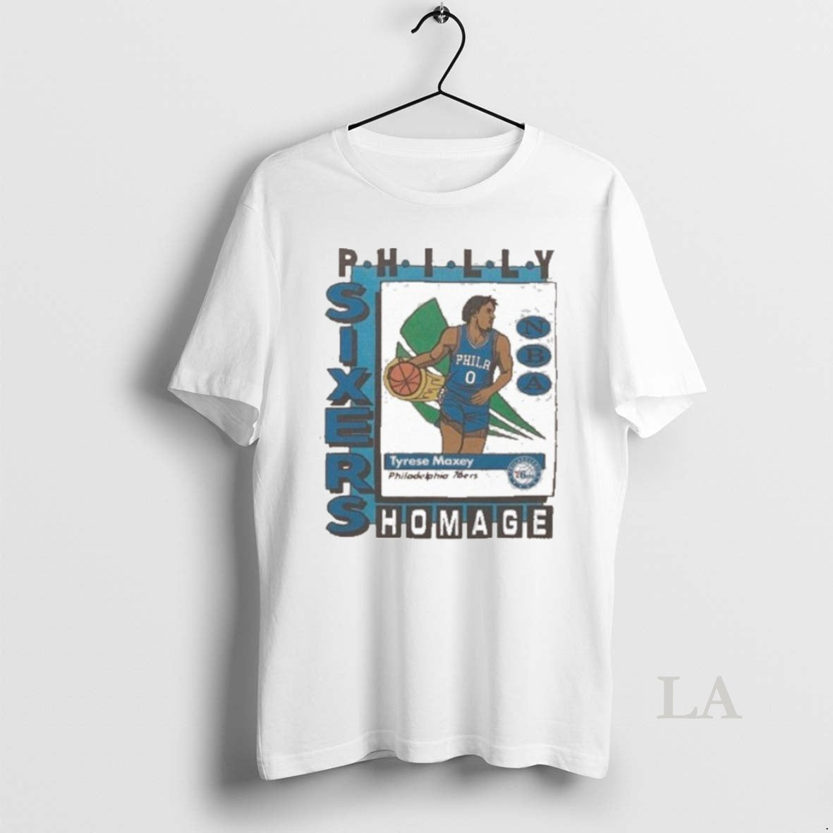 Original Philadelphia 76ers Trading Card Tyrese Maxey - Adult & Kids T-Shirts, Sweatshirts & Hoodies apparel design preview 1