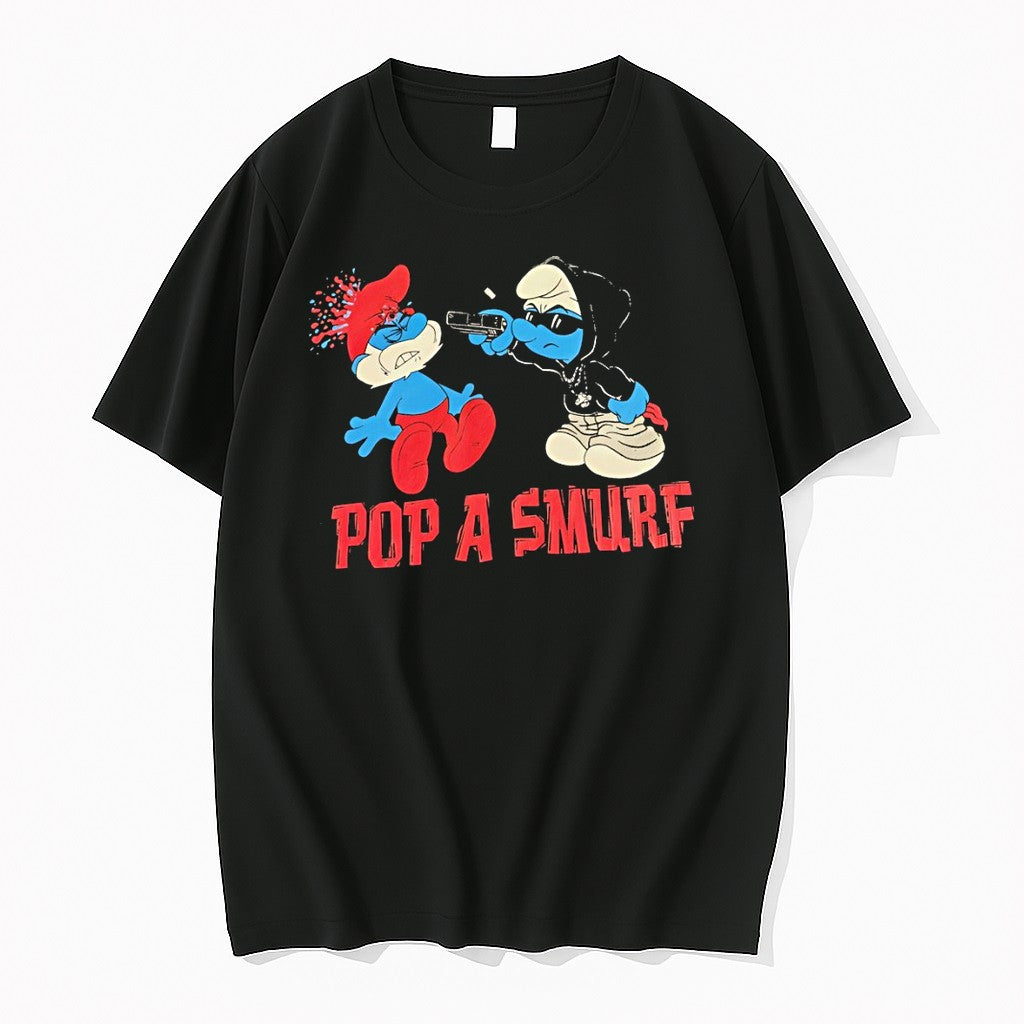 Original Pop A Smurf Cartoon Jpg - Adult & Kids T-Shirts, Sweatshirts & Hoodies apparel design preview 1