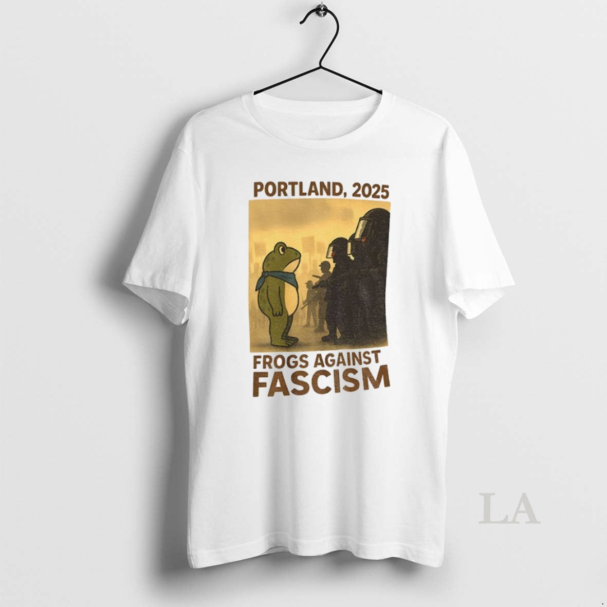 Original Portland Frog 2025 Protest Against Fascism - Adult & Kids T-Shirts, Sweatshirts & Hoodies apparel design preview 1