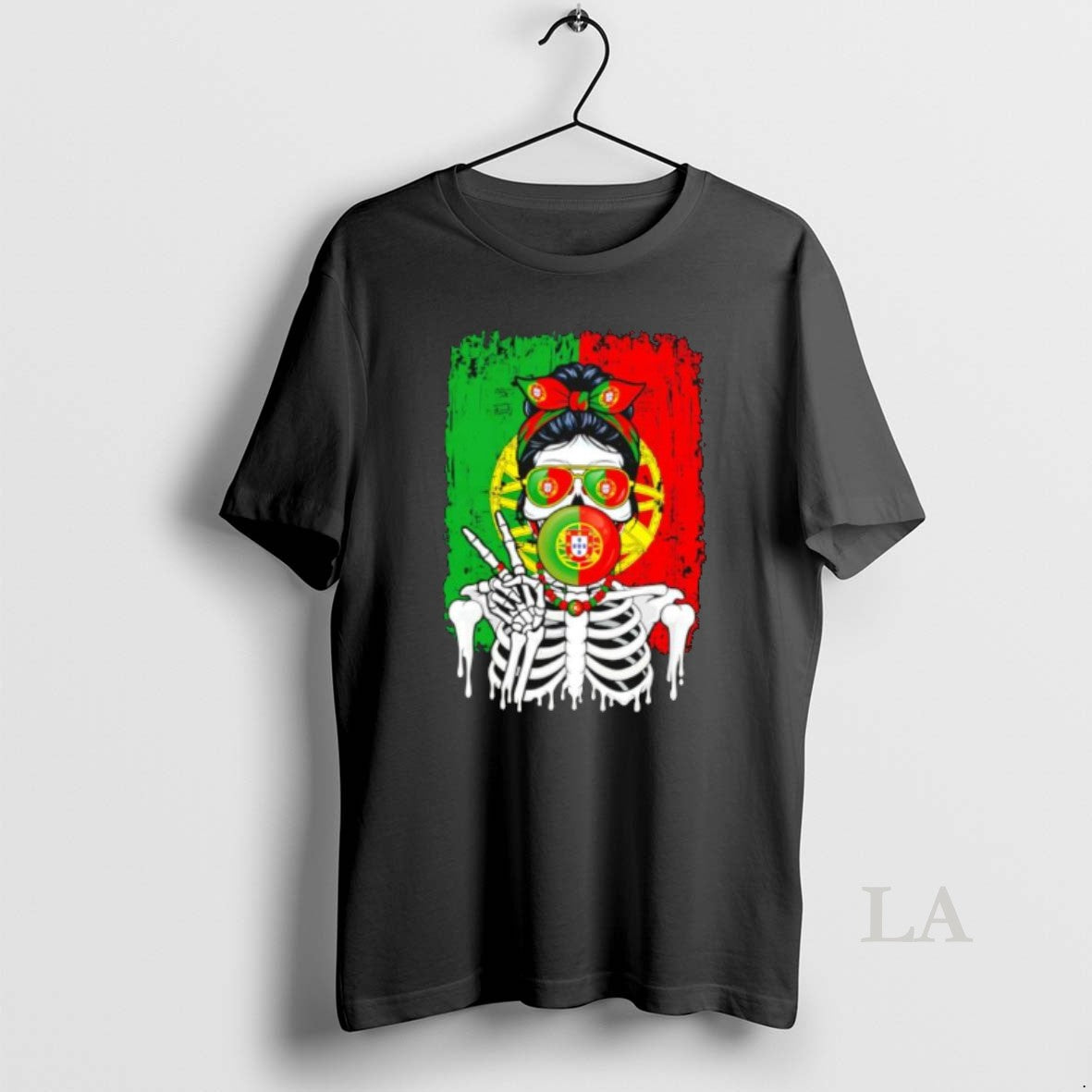 Original Portugal Flag Skull Messy Bun Sunglasses - Adult & Kids T-Shirts, Sweatshirts & Hoodies apparel design preview 1