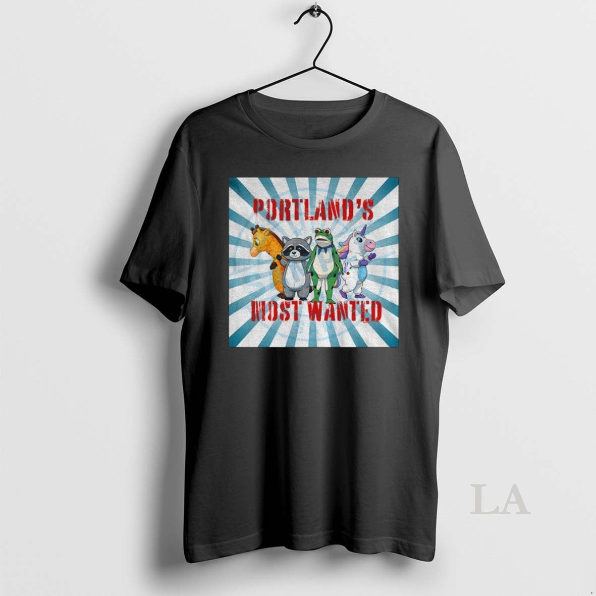 Original Raccoon Portland Frog Portlands Most Wanted - Adult & Kids T-Shirts, Sweatshirts & Hoodies apparel design preview 1