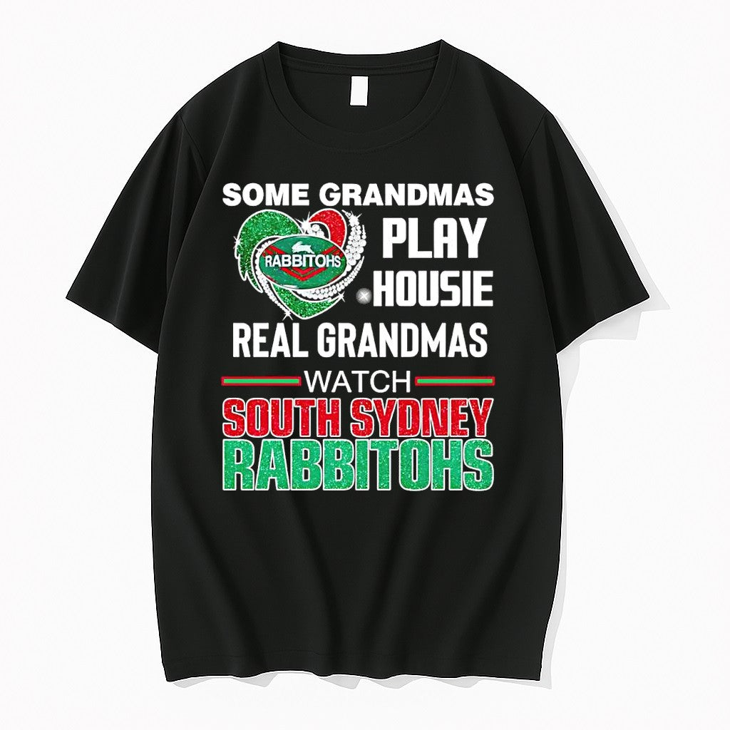 Original Real Grandmas Watch South Sydney Rabbitohs - Adult & Kids T-Shirts, Sweatshirts & Hoodies apparel design preview 1