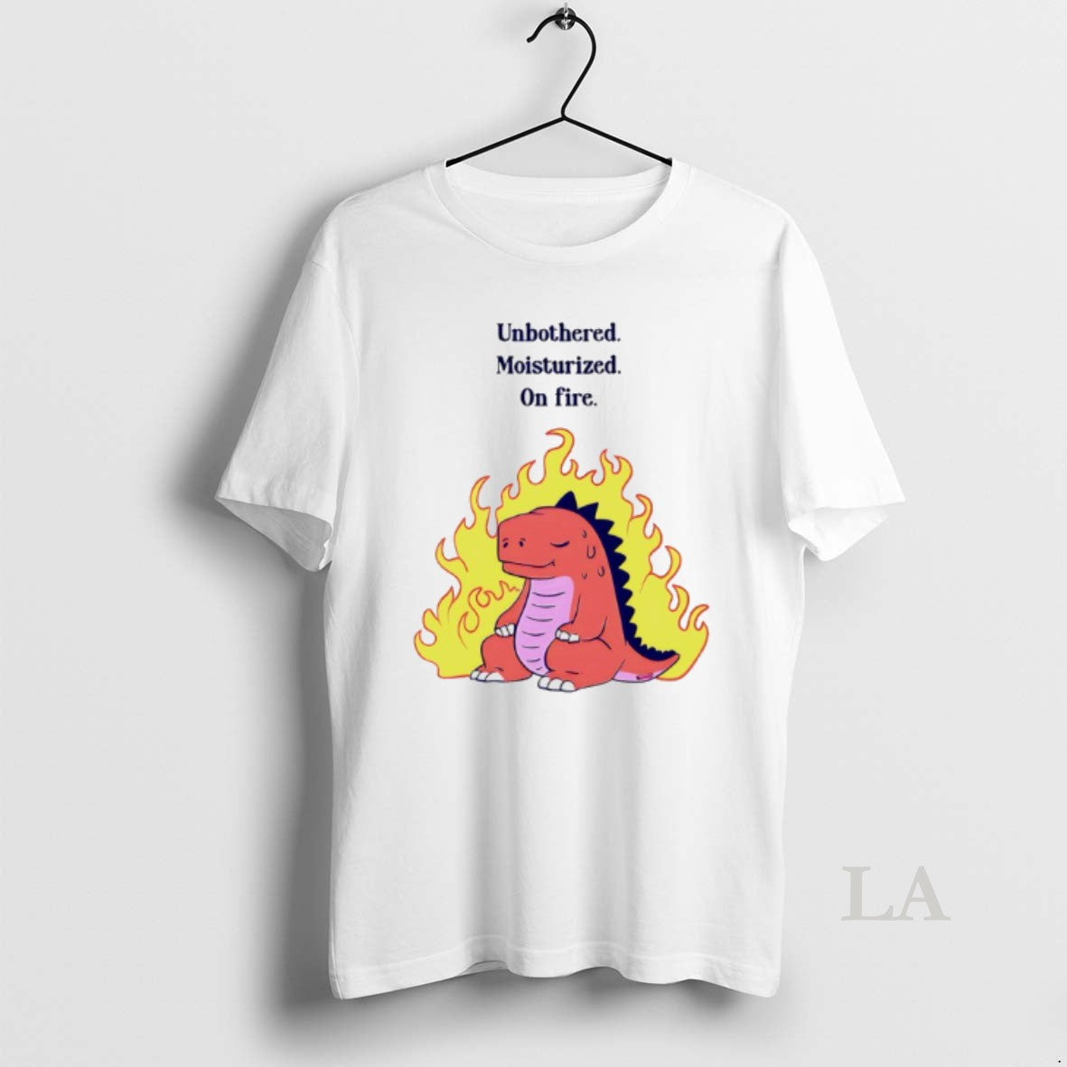Original Red Dinosaur Unbothered Moisturized On Fire - Adult & Kids T-Shirts, Sweatshirts & Hoodies apparel design preview 1