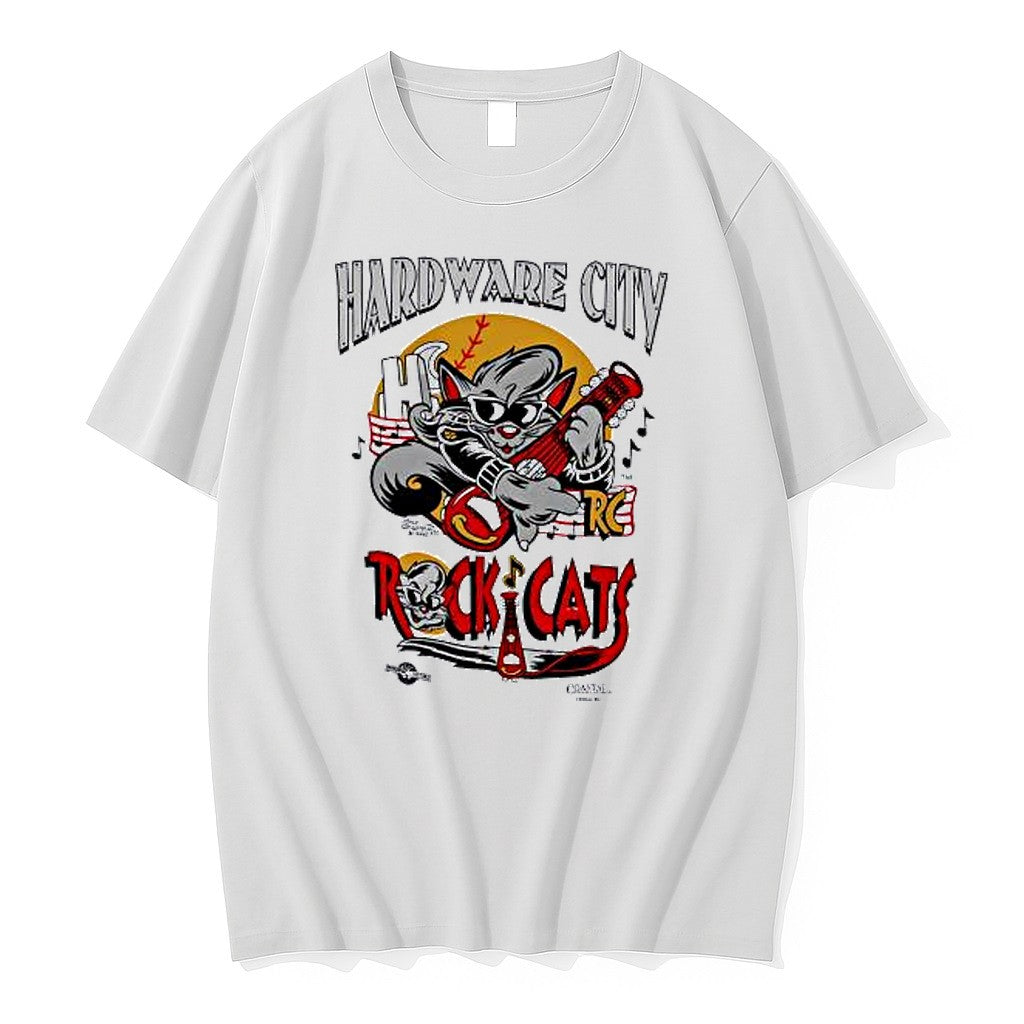 Original Rock Cat Hardware City Cats Baseball Mascot - Adult & Kids T-Shirts, Sweatshirts & Hoodies apparel design preview 1