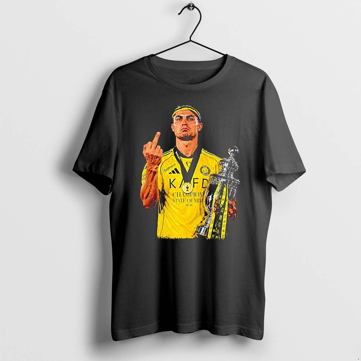 Original Ronaldo Middle Finger Champions State Of - Adult & Kids T-Shirts, Sweatshirts & Hoodies apparel design preview 1