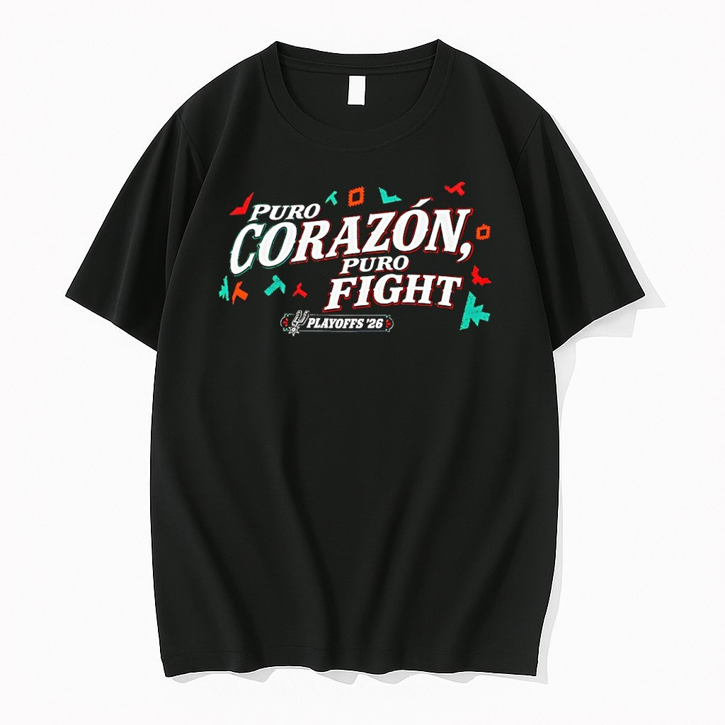 Original San Antonio Spurs Basketball Puro Corazon - Adult & Kids T-Shirts, Sweatshirts & Hoodies apparel design preview 1