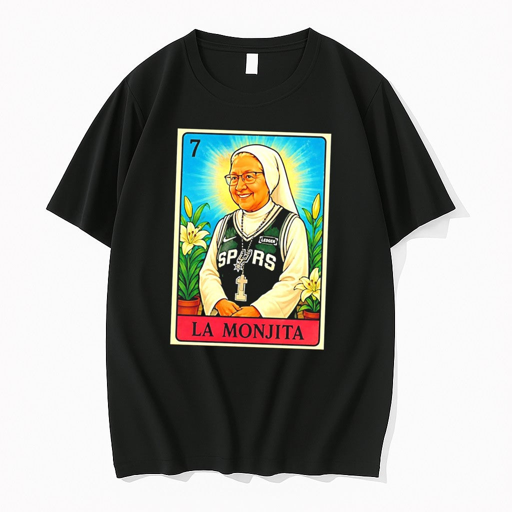 Original San Antonio Spurs Monk La Monjita Cards Jpg - Adult & Kids T-Shirts, Sweatshirts & Hoodies apparel design preview 1
