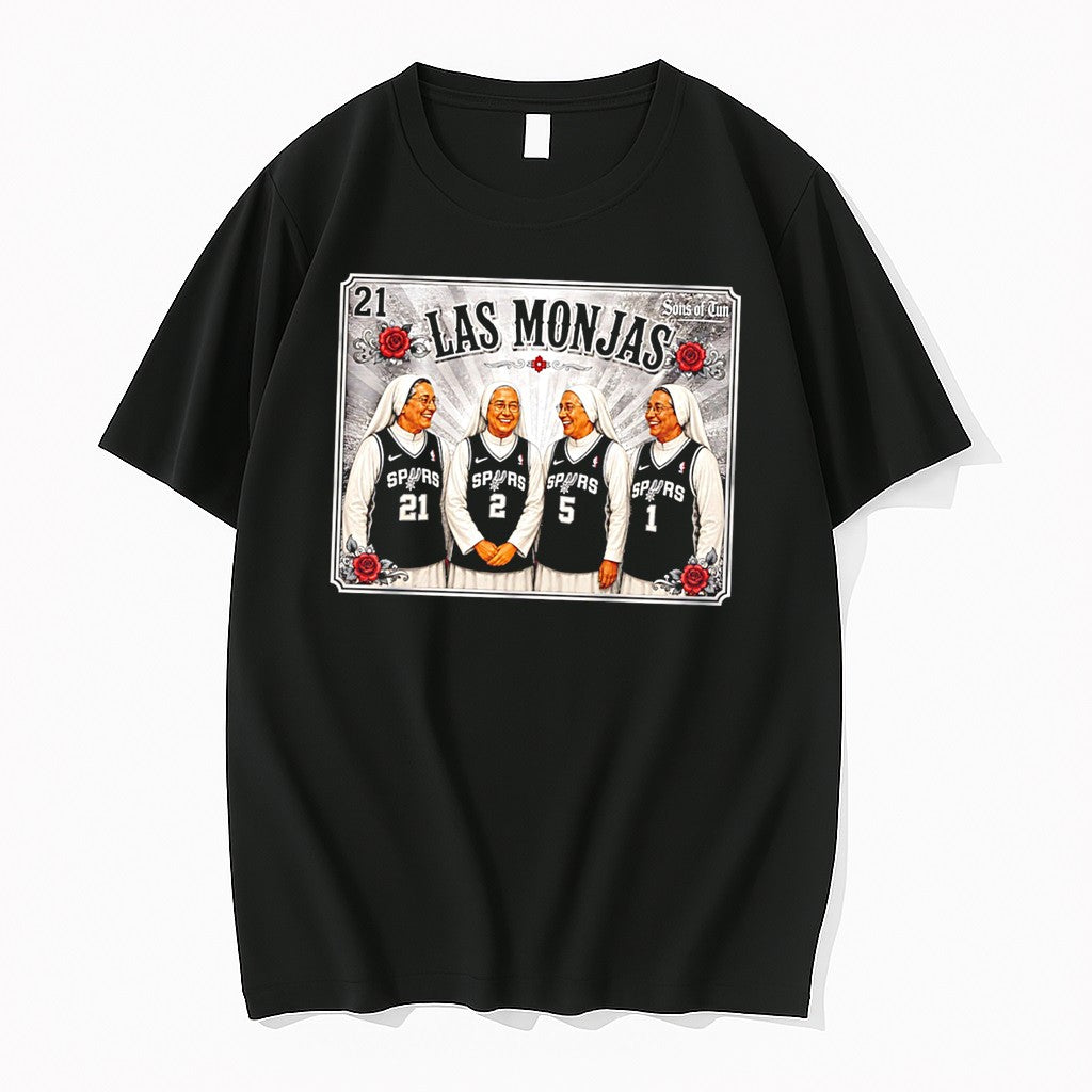 Original San Antonio Spurs Monk Las Monjas Go Graphic - Adult & Kids T-Shirts, Sweatshirts & Hoodies apparel design preview 1