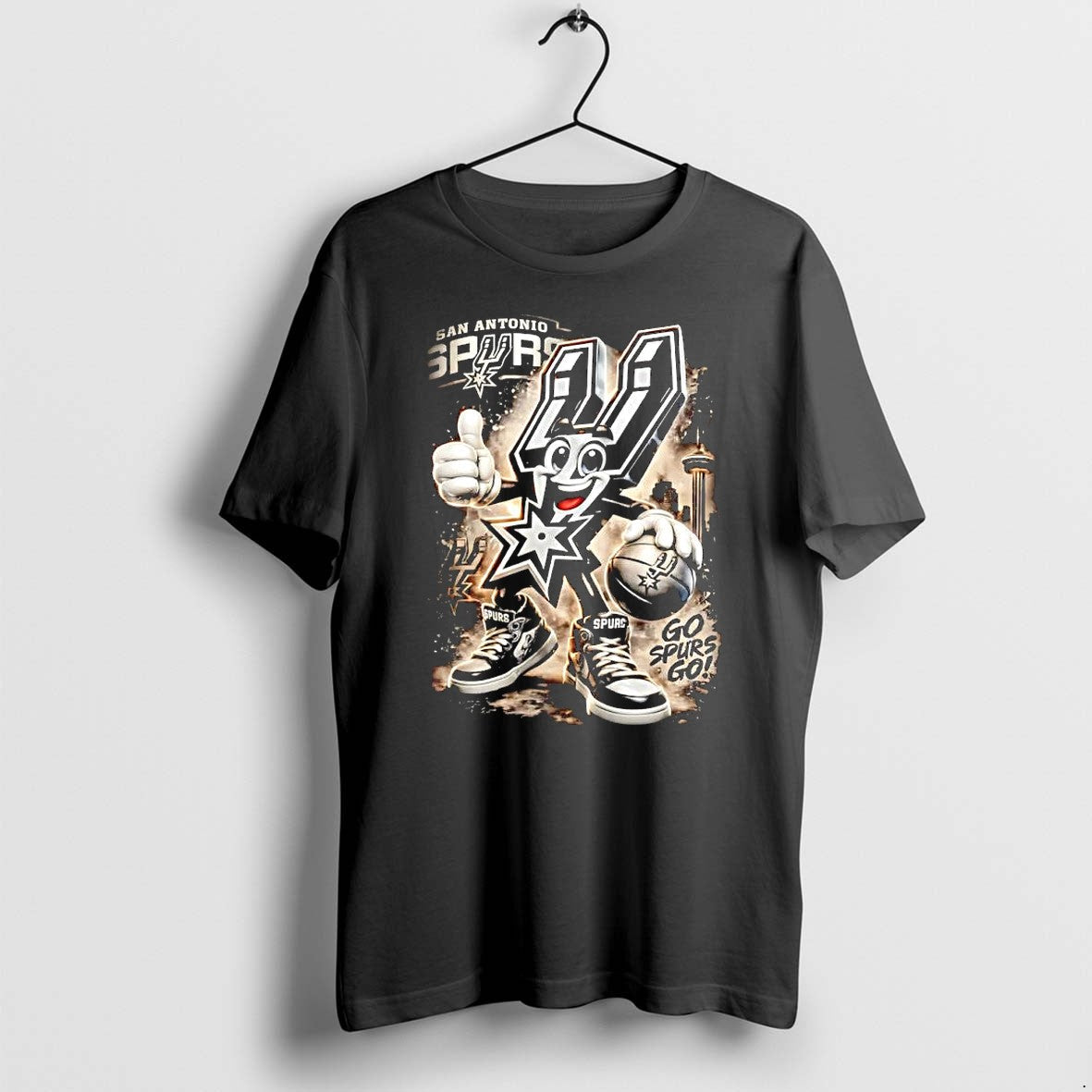 Original San Antonio Spurs Go Mascot Basketball - Adult & Kids T-Shirts, Sweatshirts & Hoodies apparel design preview 1