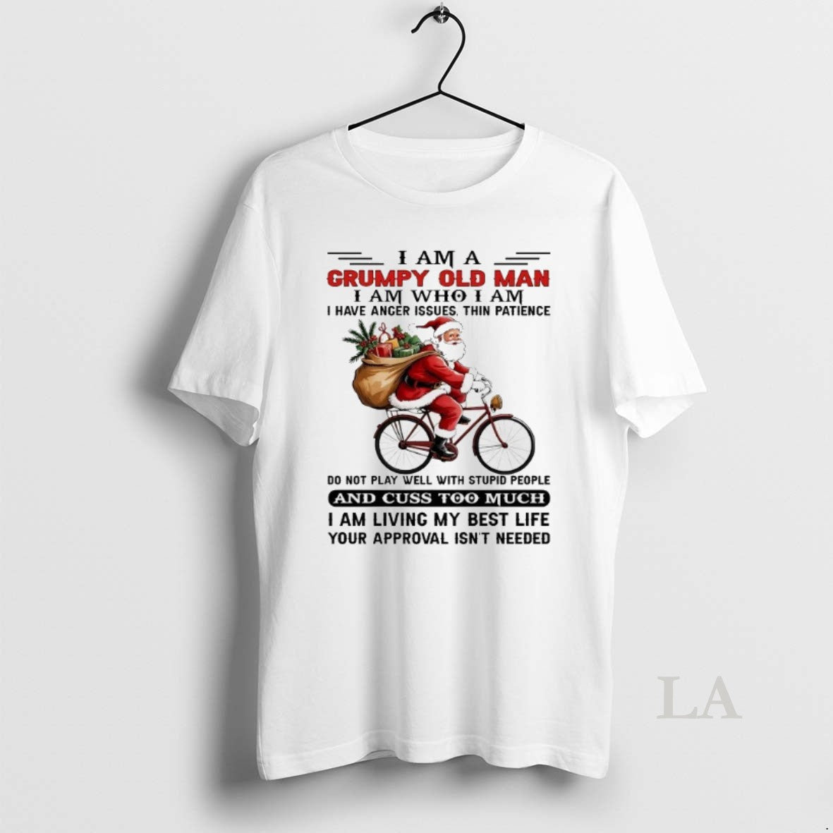 Original Santa Riding Bike I Am A Grumpy Old Man Who - Adult & Kids T-Shirts, Sweatshirts & Hoodies apparel design preview 1