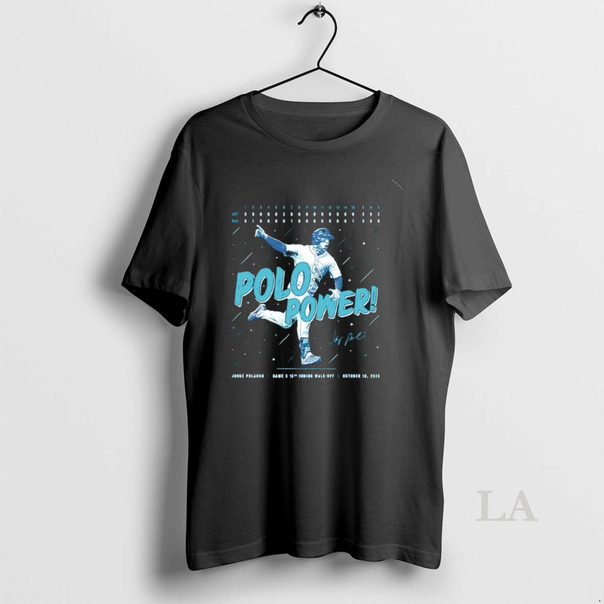 Original Seattle Jorge Polanco Polo Power Game 5 15th - Adult & Kids T-Shirts, Sweatshirts & Hoodies apparel design preview 1