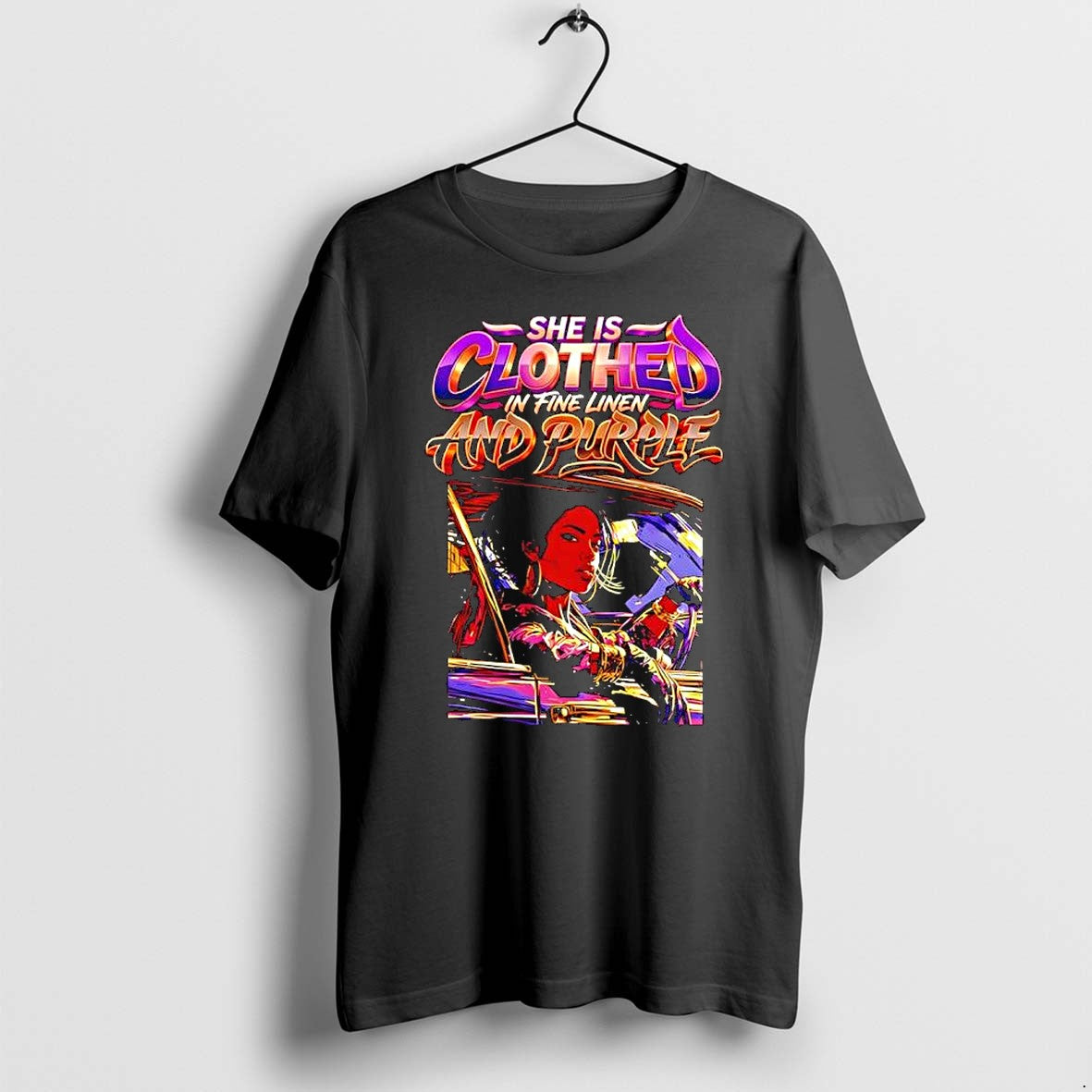 Original She Is Clothed In Fine Linen And Purple Car - Adult & Kids T-Shirts, Sweatshirts & Hoodies apparel design preview 1