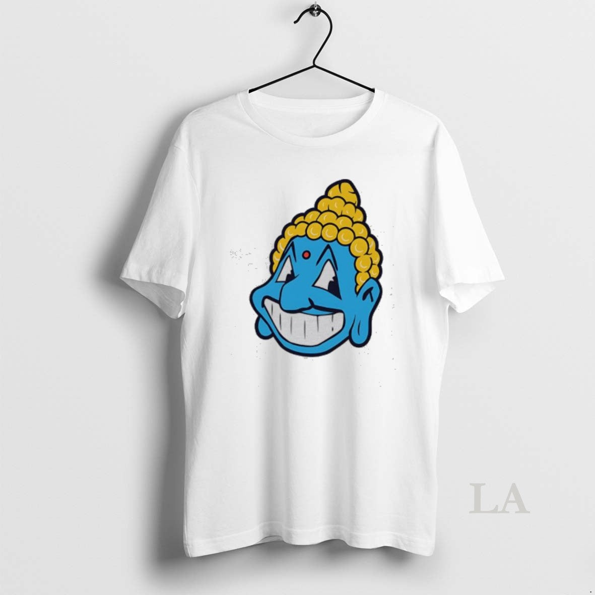 Original Smiling Blue Buddha Cartoon Mascot - Adult & Kids T-Shirts, Sweatshirts & Hoodies apparel design preview 1
