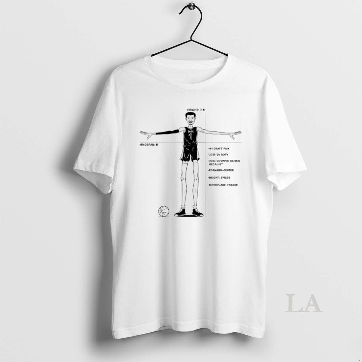 Original Spurs Victor Wembanyama 1 Draft Pick 2023 24 - Adult & Kids T-Shirts, Sweatshirts & Hoodies apparel design preview 1