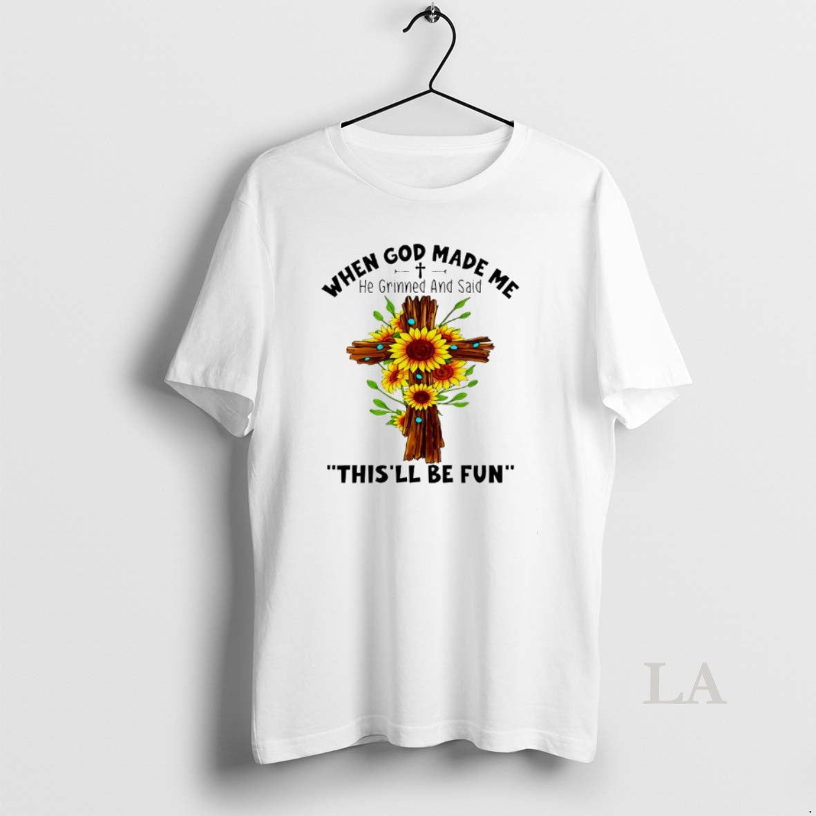 Original Sunflowers When God Made Me He Grinned And - Adult & Kids T-Shirts, Sweatshirts & Hoodies apparel design preview 1