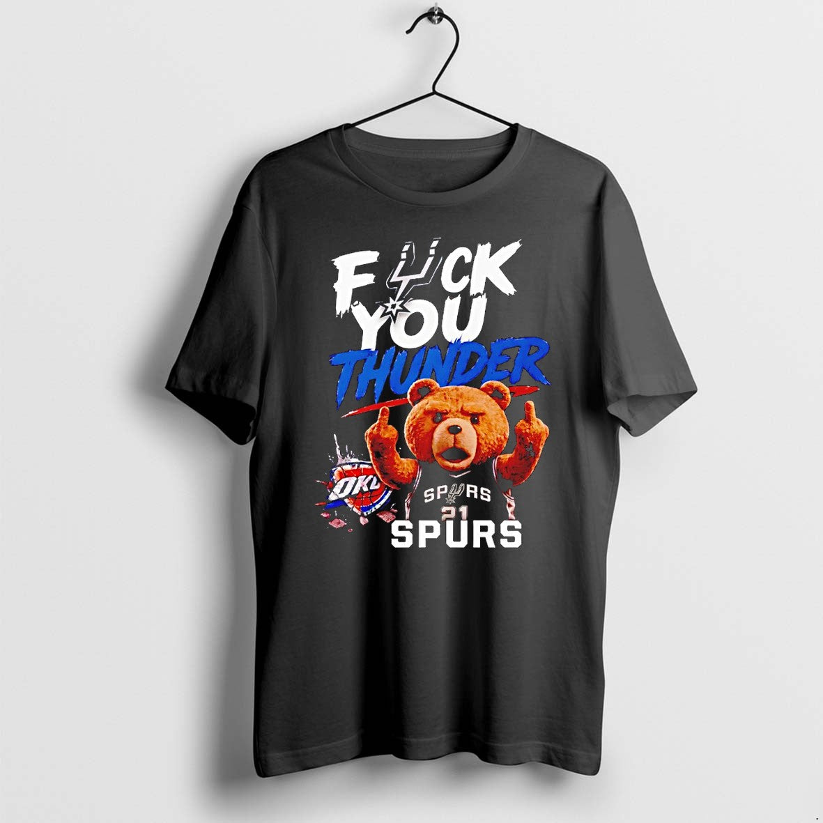 Original Teddy Bear Middle Finger Fuck You Thunder - Adult & Kids T-Shirts, Sweatshirts & Hoodies apparel design preview 1