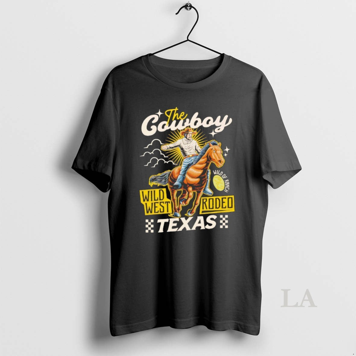 Original The Cowboy Wild West Rodeo Texas - Adult & Kids T-Shirts, Sweatshirts & Hoodies apparel design preview 1